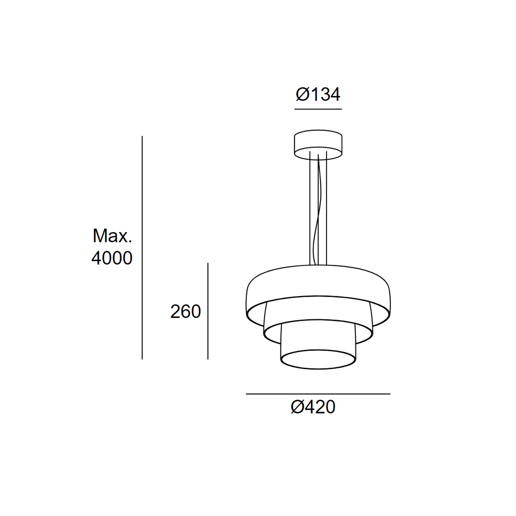 Lark 3 Shade Pendant - 42 cm in Green gallery detail image