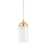Lumi 1 Light Pendant in Aged Brass gallery detail image