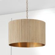 Cody 3 Light Pendant in White Wash & Matte Brass gallery detail image