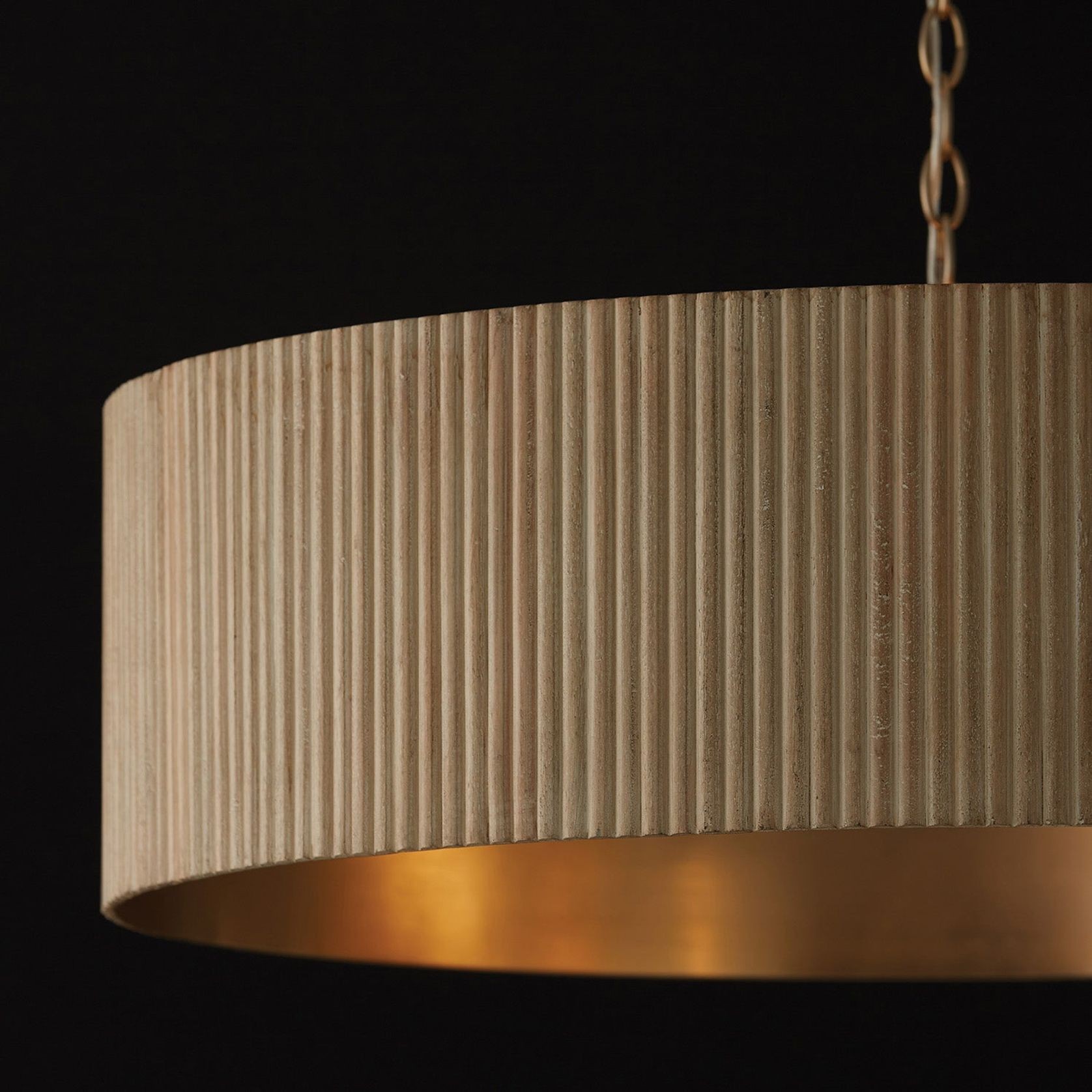 Cody 4 Light Pendant in White Wash & Matte Brass gallery detail image