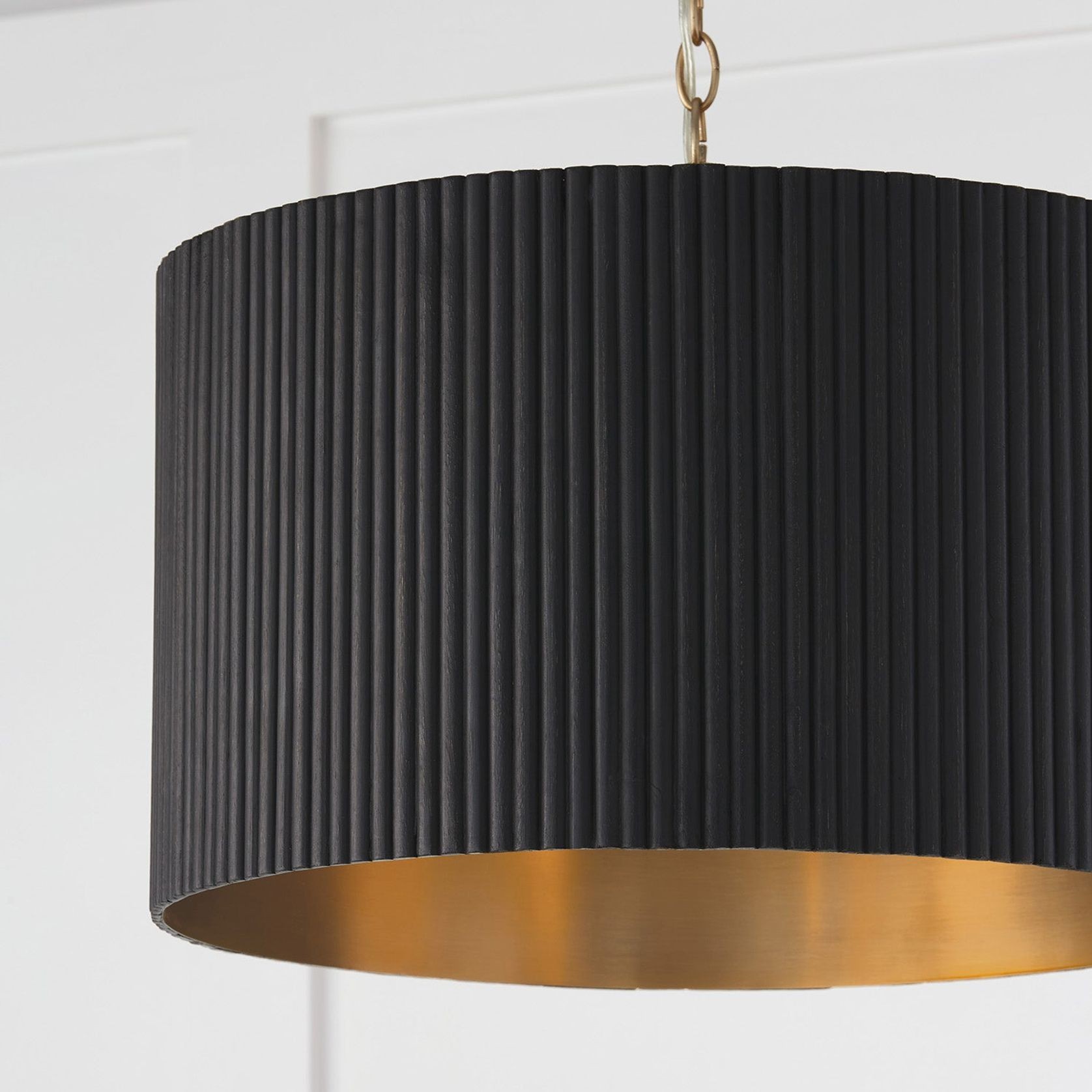 Cody 3 Light Pendant In Black Stain & Matte Brass gallery detail image