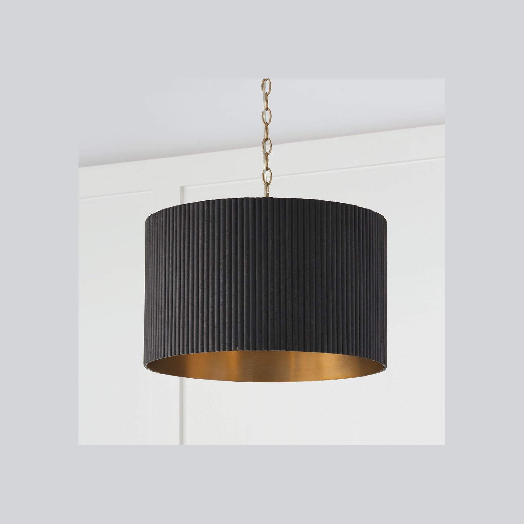 Cody 3 Light Pendant In Black Stain & Matte Brass gallery detail image