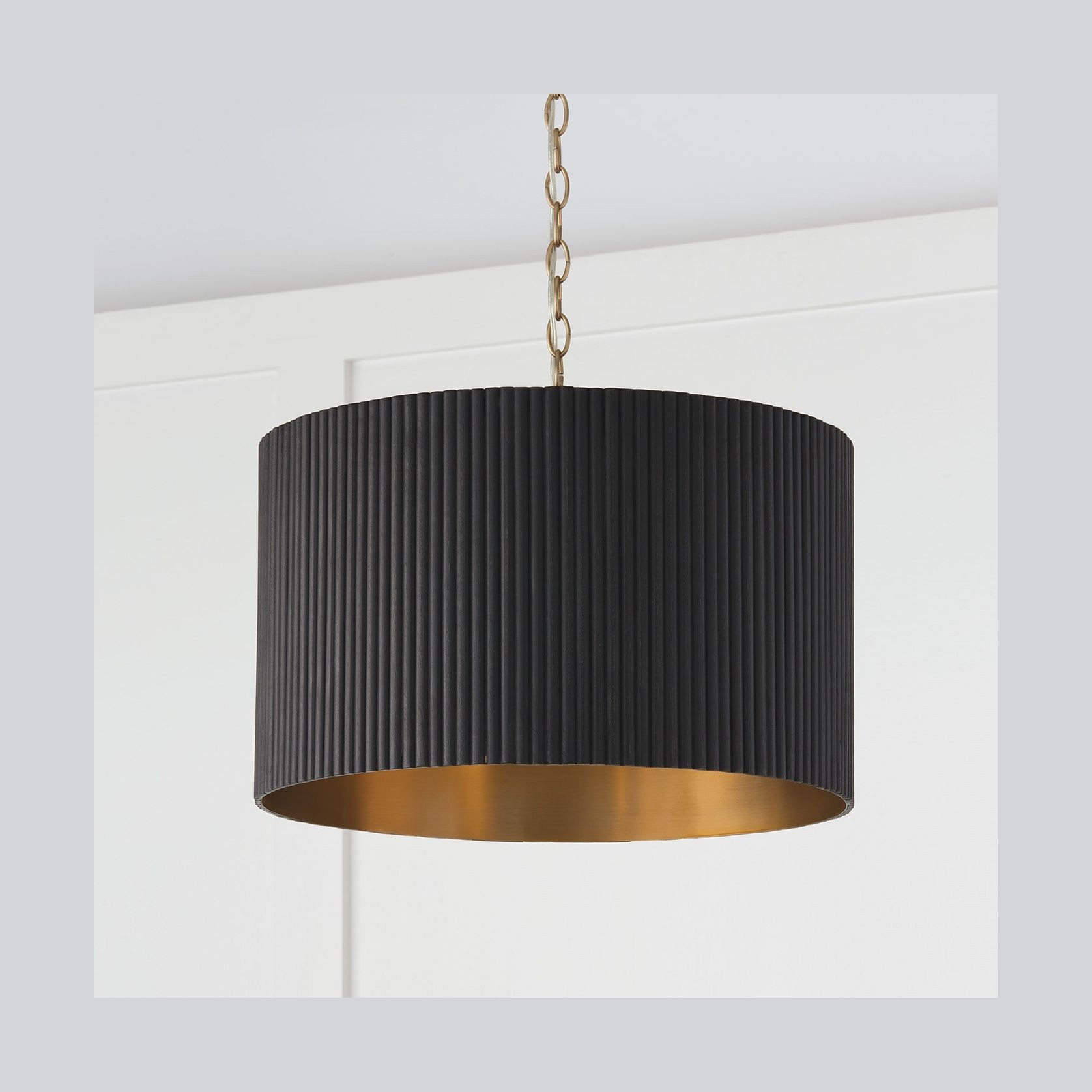 Cody 3 Light Pendant In Black Stain & Matte Brass gallery detail image