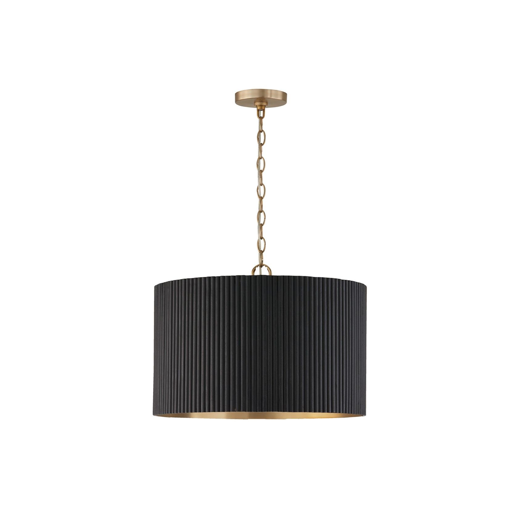 Cody 3 Light Pendant In Black Stain & Matte Brass gallery detail image