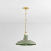 Potter 1 Light Pendant In Aged Brass & Ceramic Moss Crackle gallery detail image