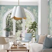 Botanical 4 Light Pendant in Matte Brass & White gallery detail image