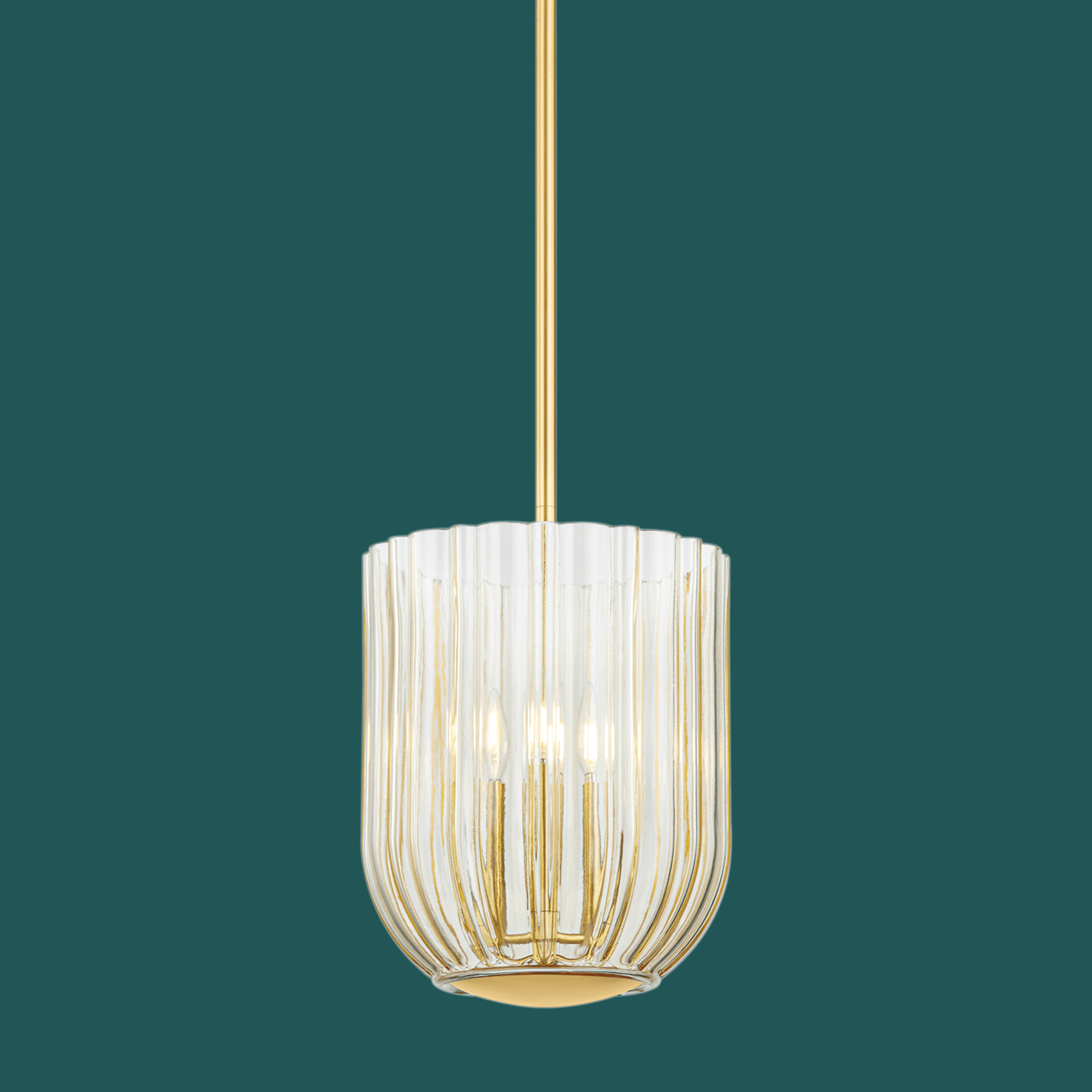 Sisi 3 Light Pendant in Aged Brass gallery detail image