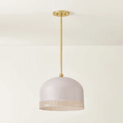 Posie 1 Light Pendant - Large in Natural Dust Pink gallery detail image