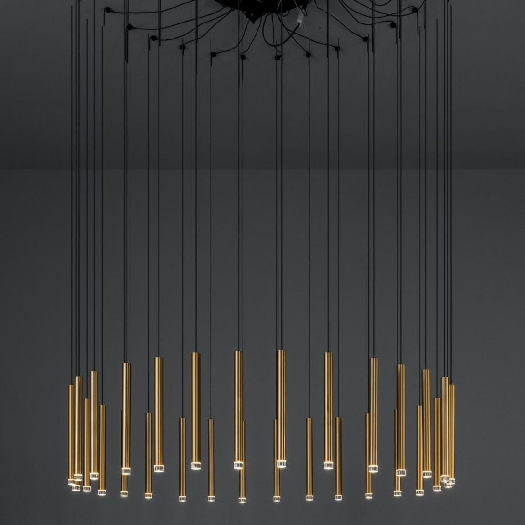 Candella 30 Light Chandelier in Matte Satin Brass gallery detail image