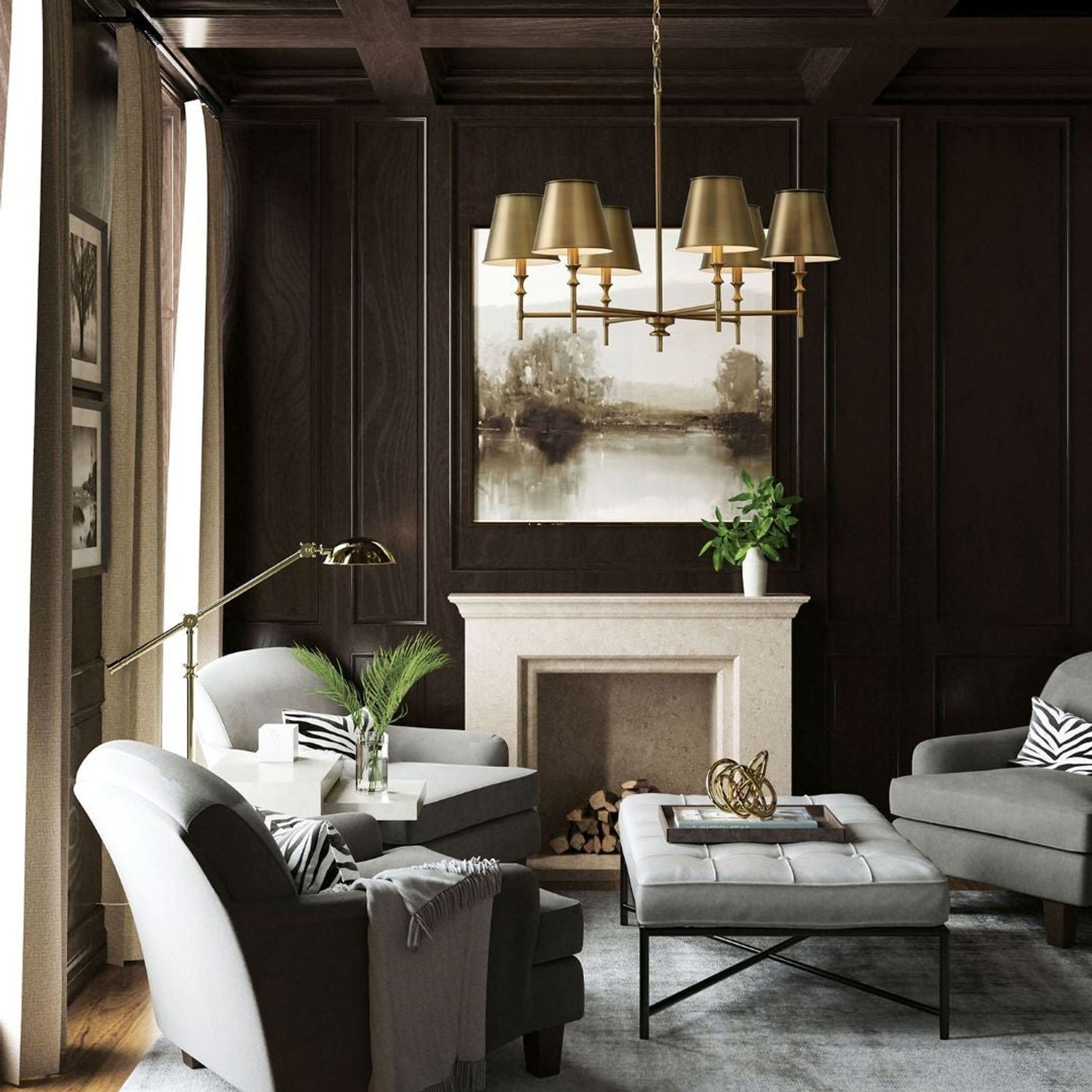 Barwon 6 Light Chandelier in Aged Brass gallery detail image