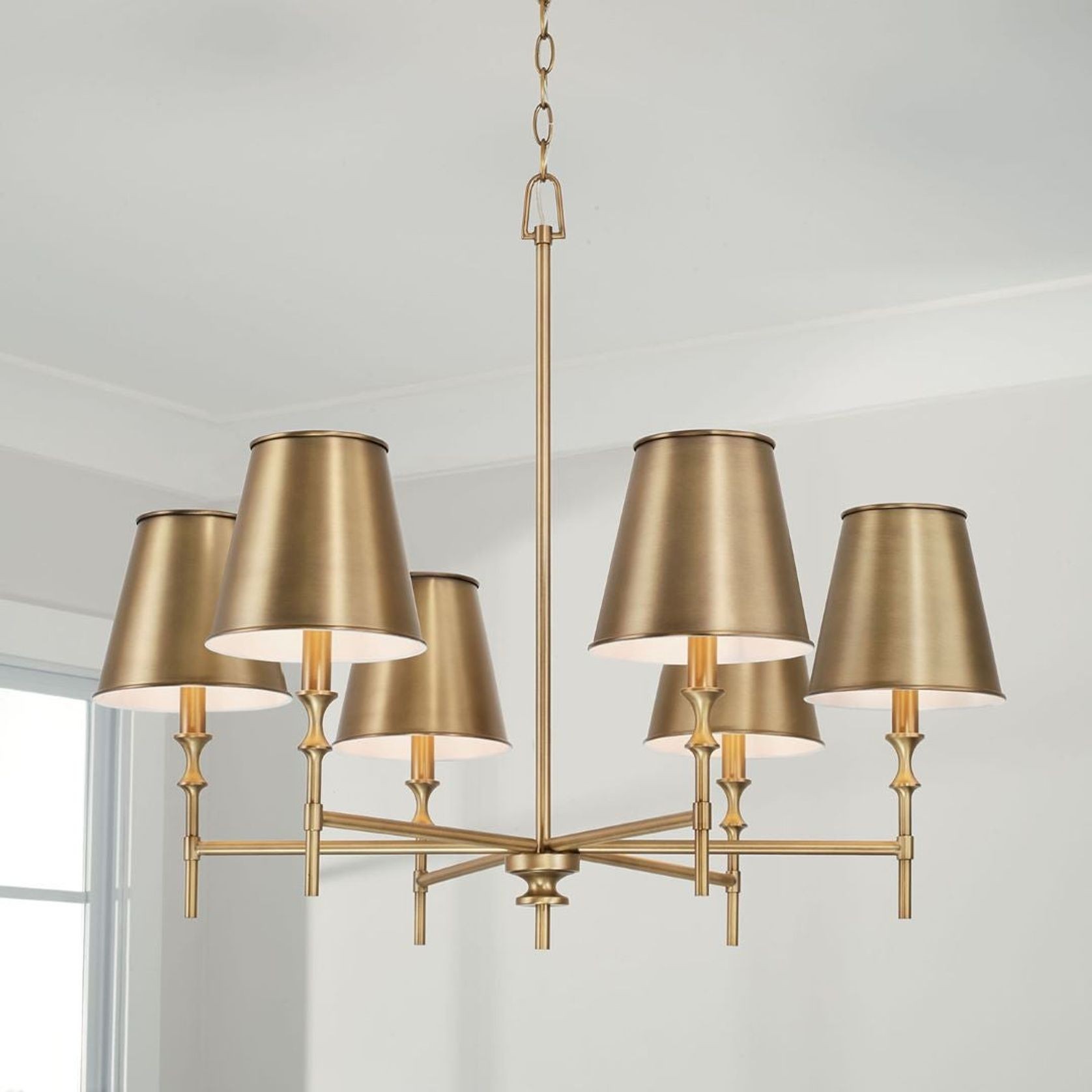 Barwon 6 Light Chandelier in Aged Brass gallery detail image