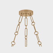 Tanager 6 Light Cloud Glass Pendant in Patina Brass gallery detail image