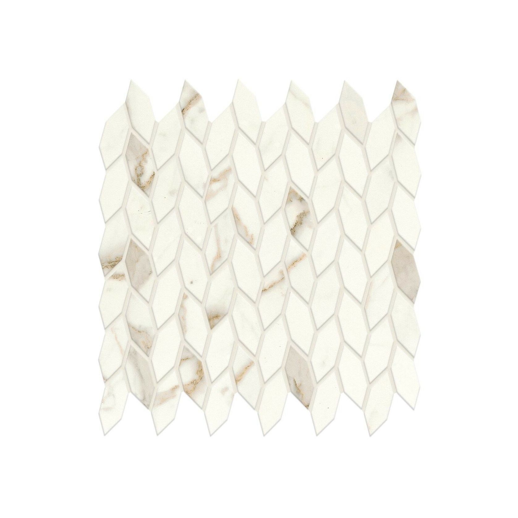 Calacatta Prestige Twist Satin Mosaic | Tile Space gallery detail image