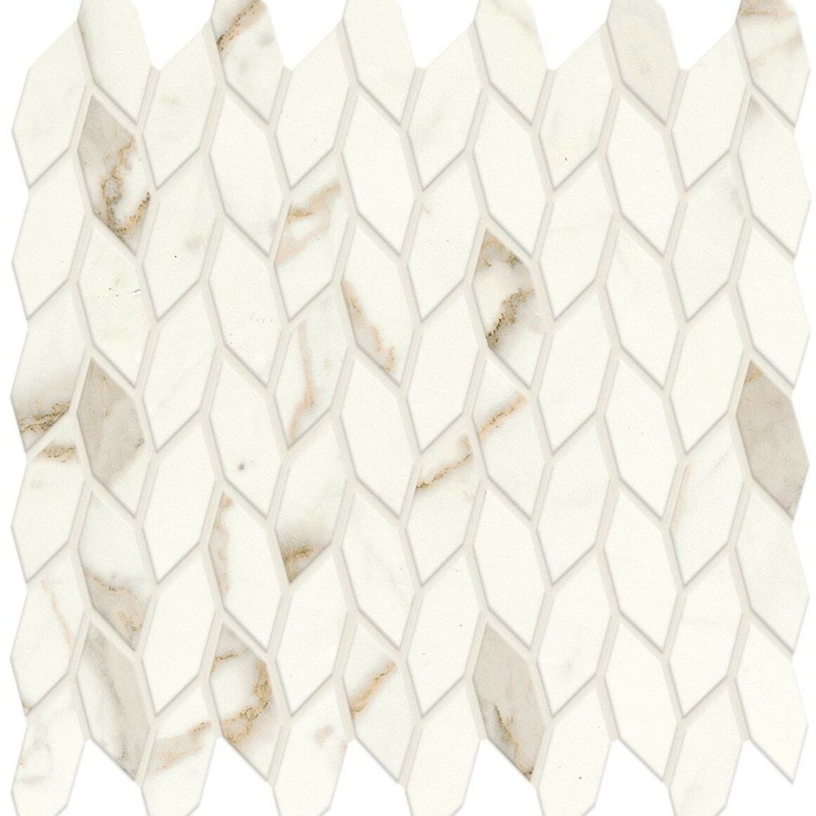 Calacatta Prestige Twist Satin Mosaic | Tile Space gallery detail image