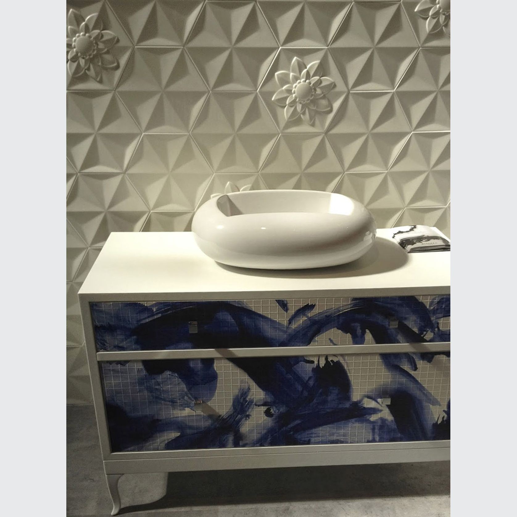 White Frozen Flower Ceramic Wall Tile gallery detail image