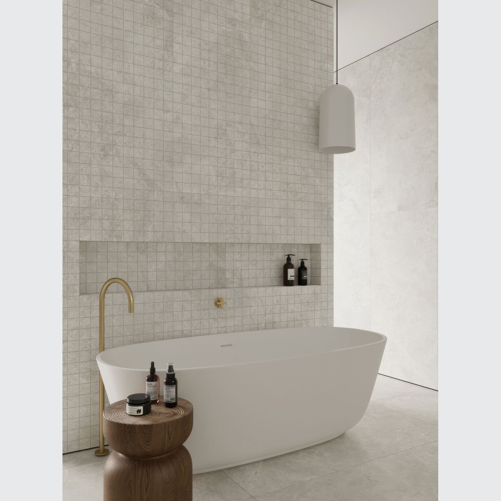 Arctic Tundra White Matt Square Mosaic 48mm gallery detail image