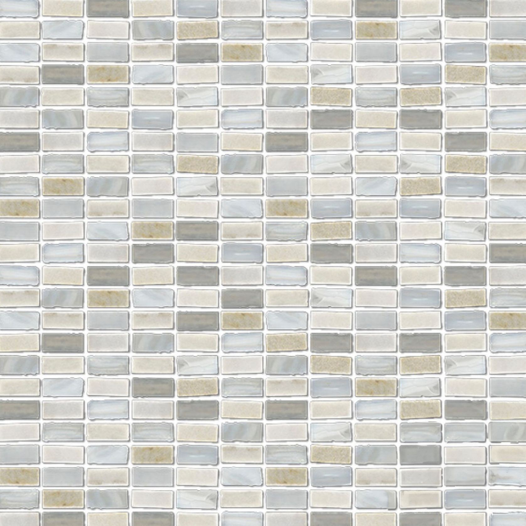 Boheme White Glass & Slate Mosaic gallery detail image