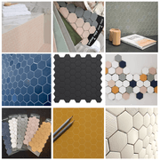 Beton Still Hex Mosaic Tiles gallery detail image