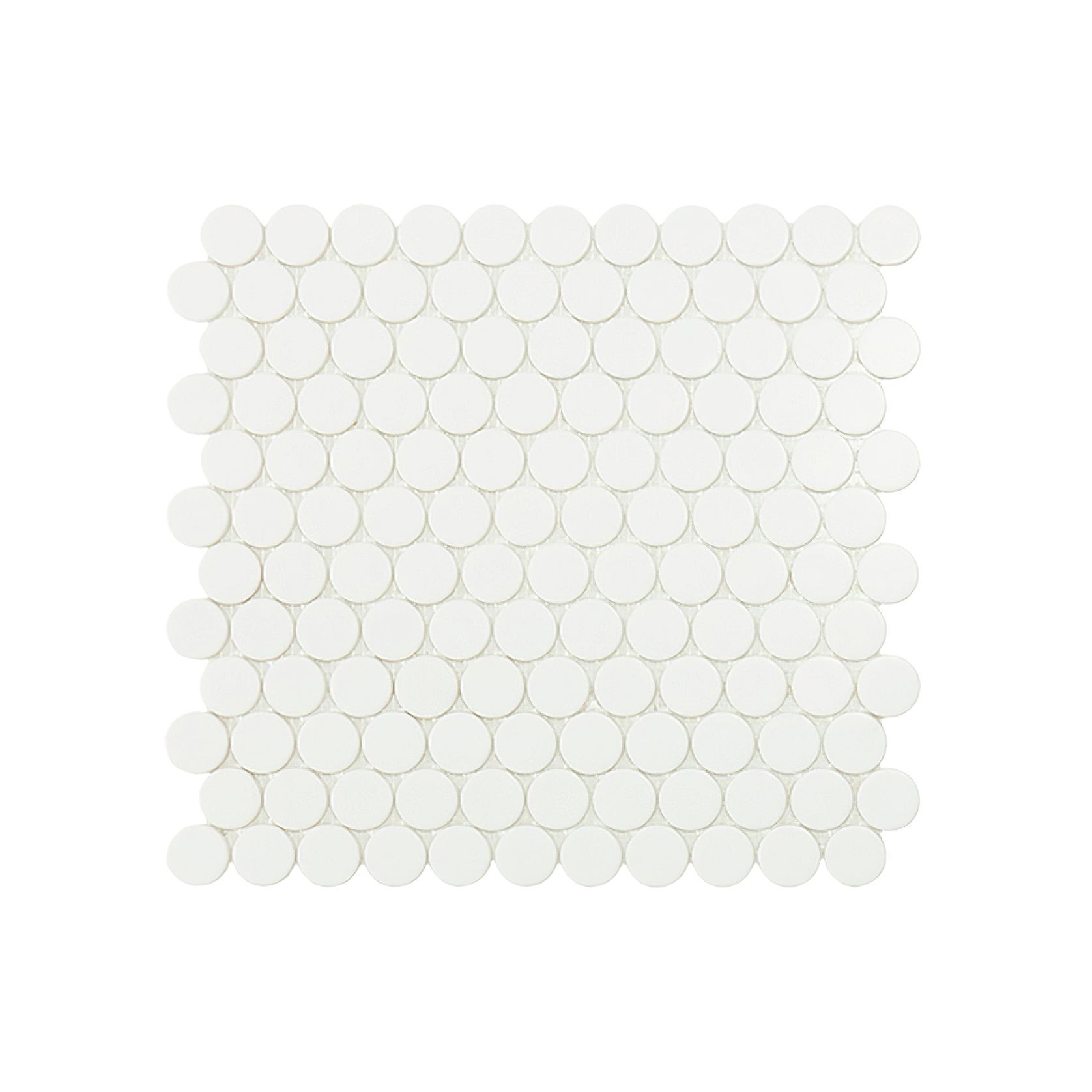 Circle White Pennyround Mosaic Tile gallery detail image