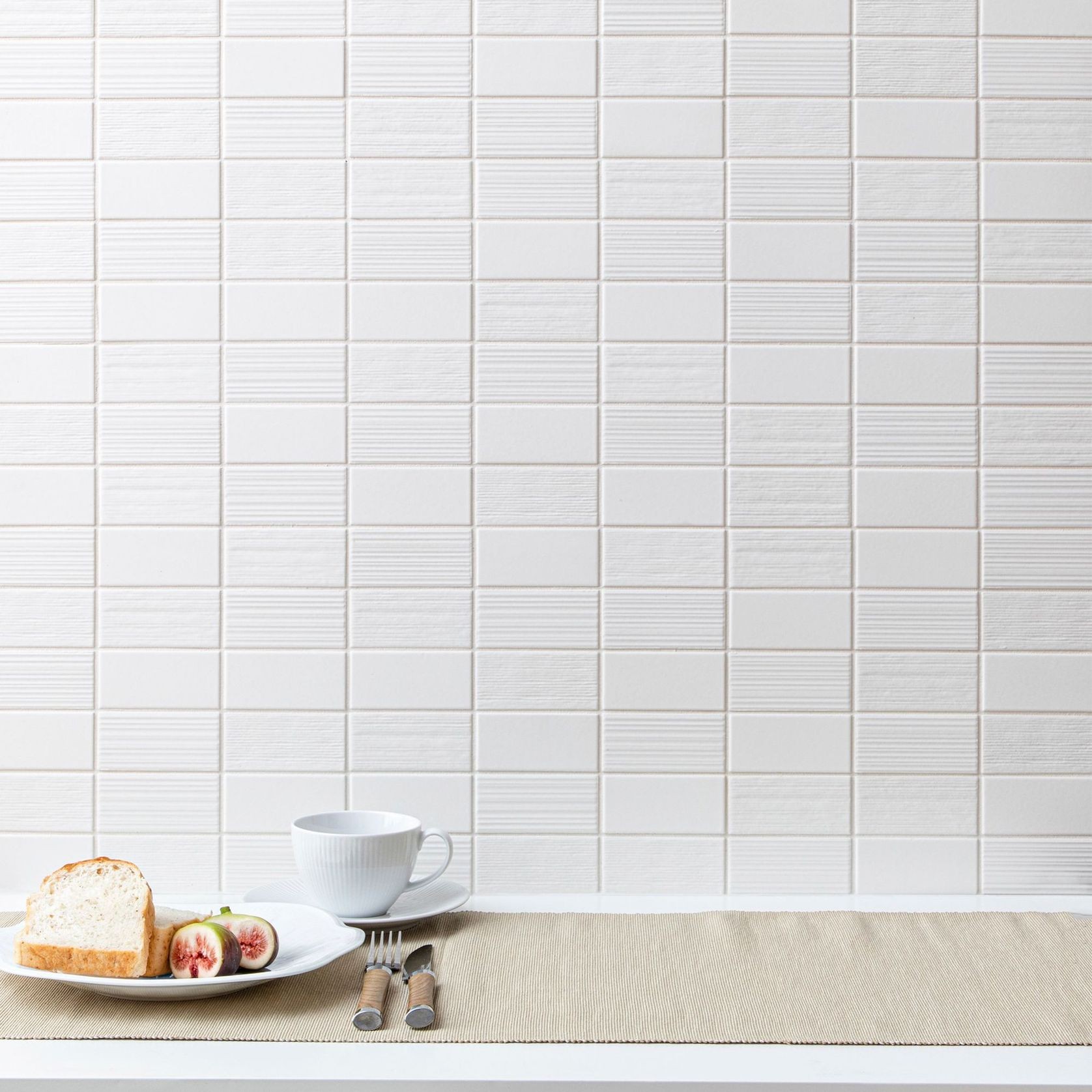 Maze White Mosaic Tile gallery detail image