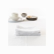 100% French Flax Linen Napkin- Set of 4 White gallery detail image