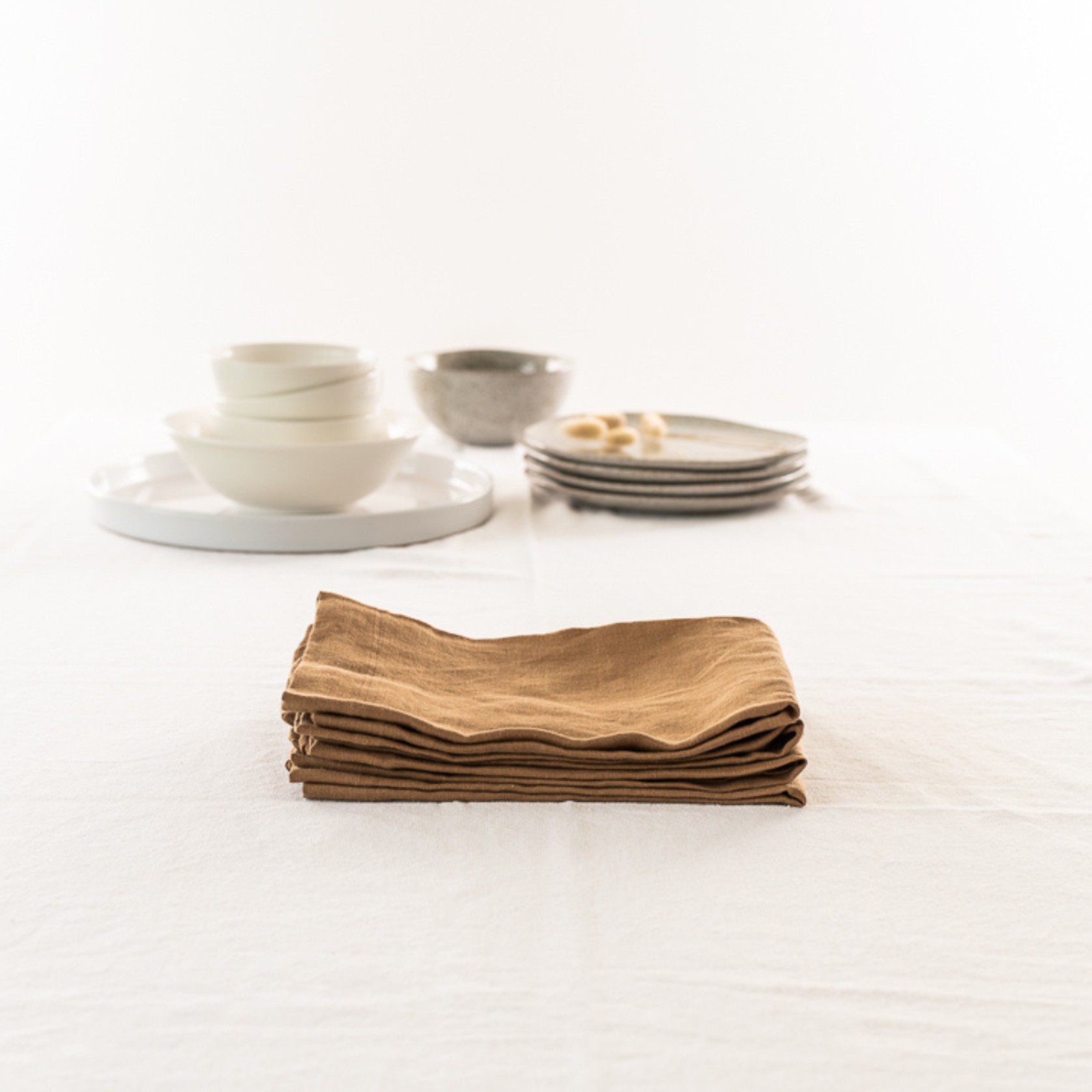 100% French Flax Linen Napkin- Set of 4 Ginger gallery detail image