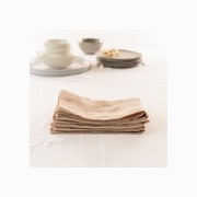 100% French Flax Linen Napkin- Set 4-Latte gallery detail image