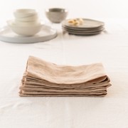 100% French Flax Linen Napkin- Set 4-Latte gallery detail image