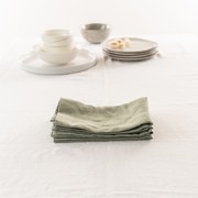 100% French Flax Linen Napkin- Set 4-Lichen gallery detail image