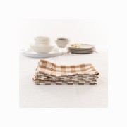 100% French Flax Linen Napkin- Set 4-Ginger Gingham gallery detail image