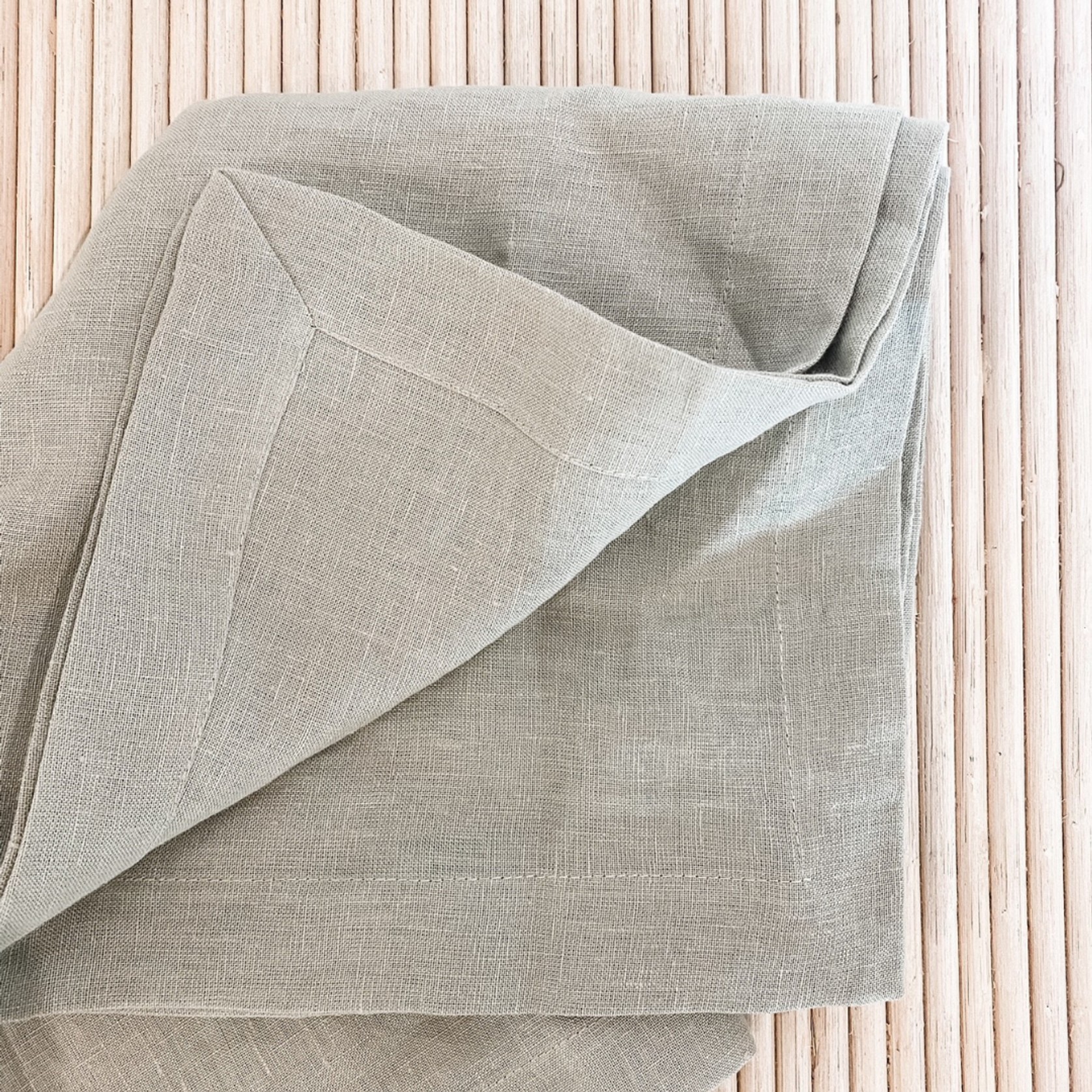 100% French Flax Linen Napkin- Set of 4 Sage gallery detail image