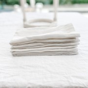 100% French Flax Linen Napkin- Set of 4 White gallery detail image