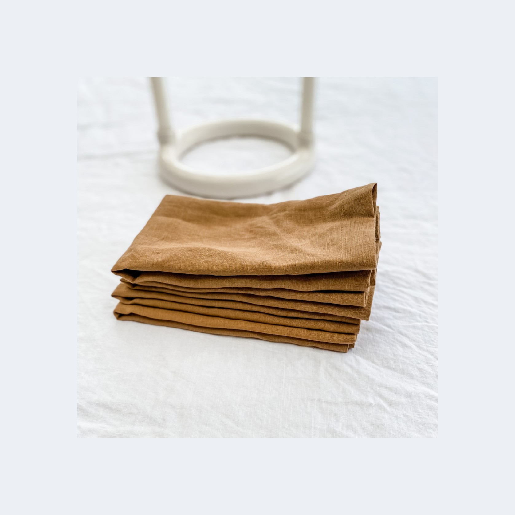 100% French Flax Linen Napkin- Set of 4 Ginger gallery detail image