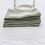 100% French Flax Linen Napkin- Set of 4 Sage gallery detail image
