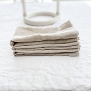 100% French Flax Linen Napkin- Set of 4 Natural Oat gallery detail image