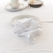 100% French Flax Linen Napkin- Set of 4 White gallery detail image