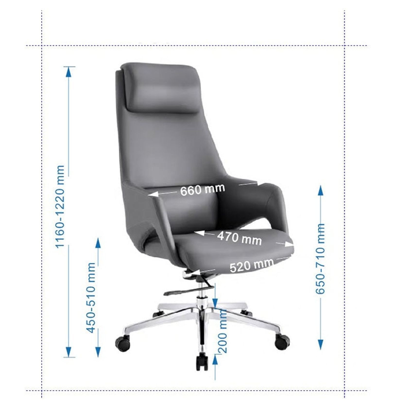 RONAN Executive Office Chair - Dark Grey gallery detail image