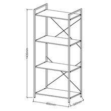 Axel Main Shelving Unit Medium | Black Steel & Natural gallery detail image