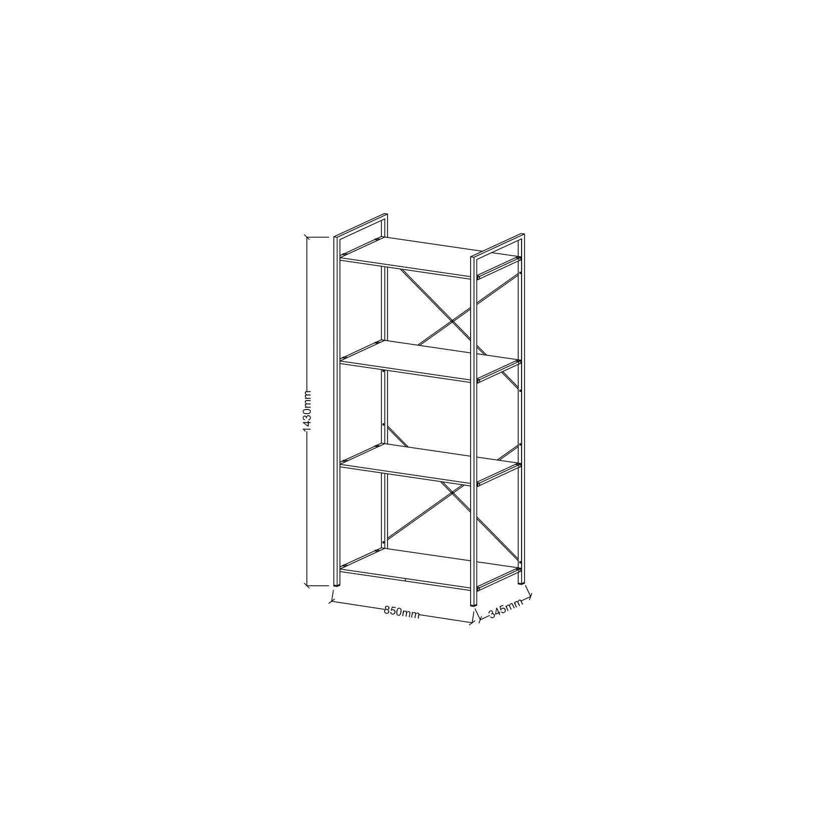 Axel Main Shelving Unit Medium | Black Steel & Natural gallery detail image