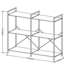 Axel 2PCE Shelving Unit Short | Black Steel & Natural gallery detail image