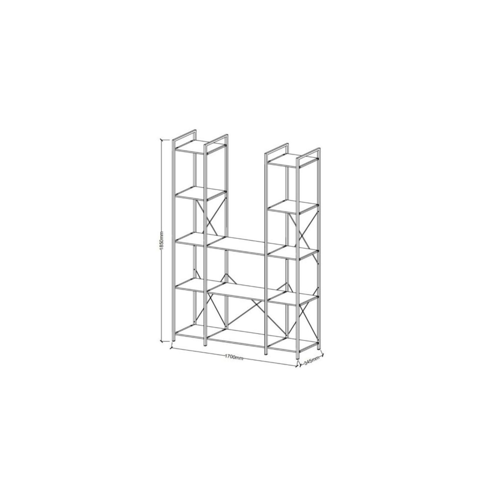 Axel 3PCE Shelving Unit U shape Tall | Black Steel gallery detail image