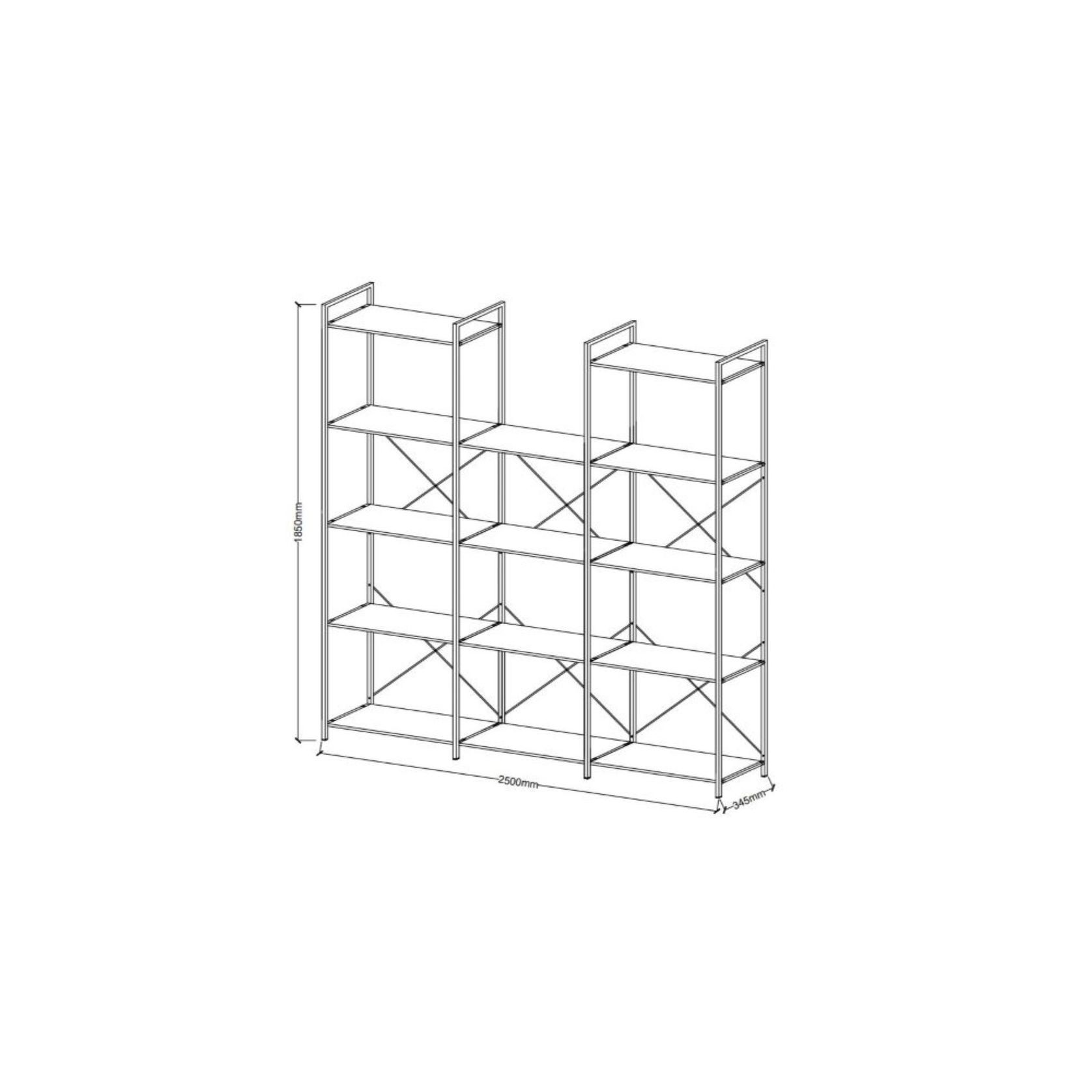 Axel 3PCE Shelving Unit U Shape Medium | Black Steel gallery detail image