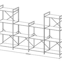 Axel 4PCE Shelving Unit U-Shape | Black Steel & Natural gallery detail image