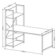 Axel 2-in-1 Desk & Shelving Unit  Black Steel & Natural gallery detail image