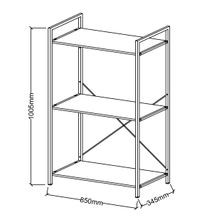 Axel Main Shelving Unit short | Black Steel & Natural gallery detail image