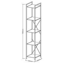 Axel Modular Main Shelving Unit | Black Steel & Natural gallery detail image