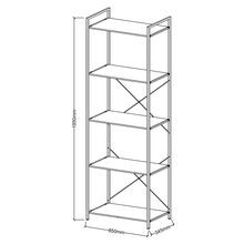 Axel Modular Main Shelving Unit | Black Steel & Natural gallery detail image