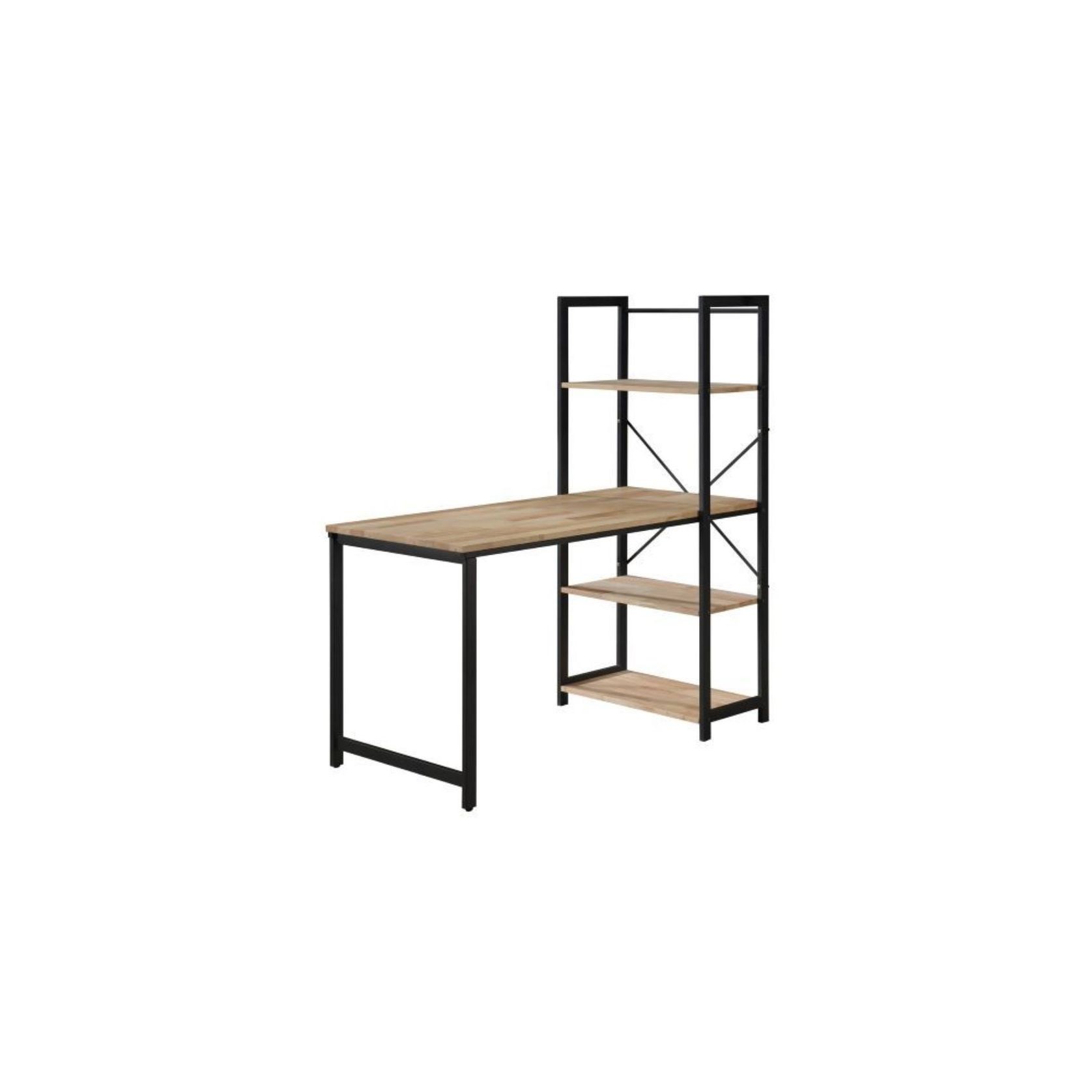Axel 2-in-1 Desk & Shelving Unit  Black Steel & Natural gallery detail image
