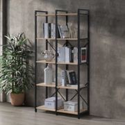 Axel 2PCE Shelving Unit Tall | Black Steel & Natural gallery detail image