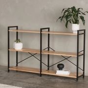Axel 2PCE Shelving Unit Short | Black Steel & Natural gallery detail image